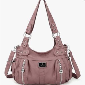 Angel Kiss Pink Shoulder Bag with Slouchy Silhouette